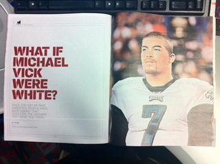 Illustration for article titled ESPN The Magazine Replaces White Michael Vick With Black Michael Vick